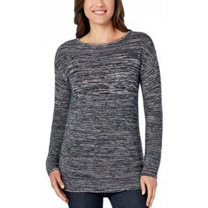 Ellen Tracy Bordeaux Marled Ivory Pullover Sweater